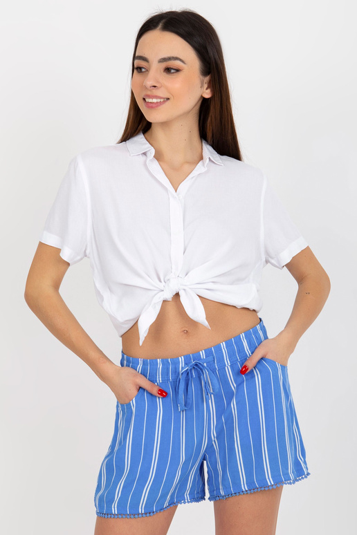 Modré letní ležérní šortky s pruhy...