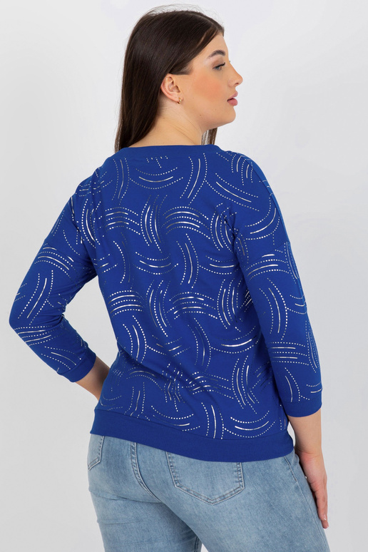 Tmavě modrá halenka plus size s...