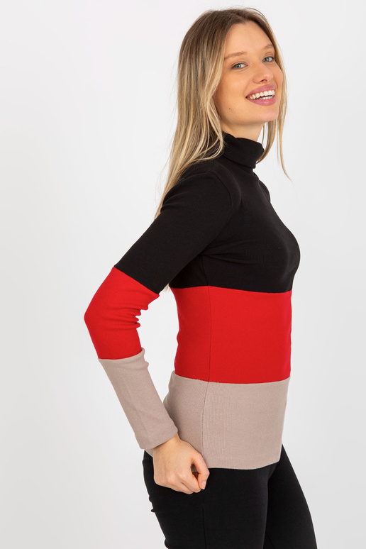 Černá a tmavě béžová žebrovaná...