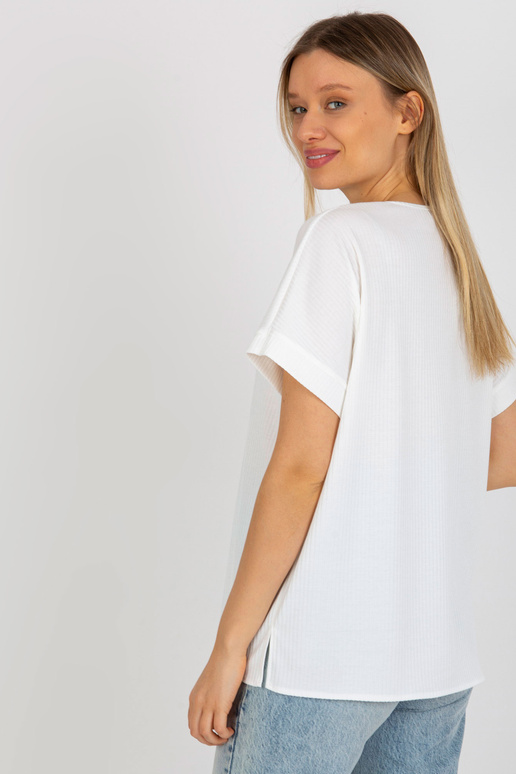 Ecru žebrovaná oversize halenka s...