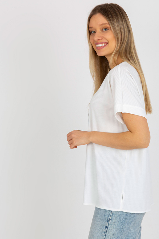 Ecru žebrovaná oversize halenka s...