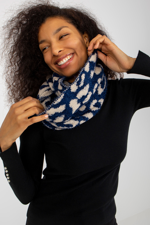 Tmavě modro-světle béžový dámský vzor...