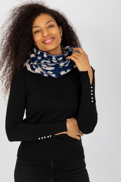 Tmavě modro-světle béžový dámský vzor...