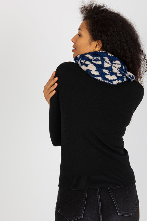 Tmavě modro-světle béžový dámský vzor...