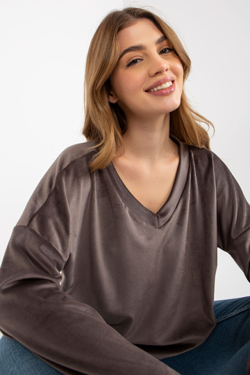 Tmavě šedá velurová mikina... 2