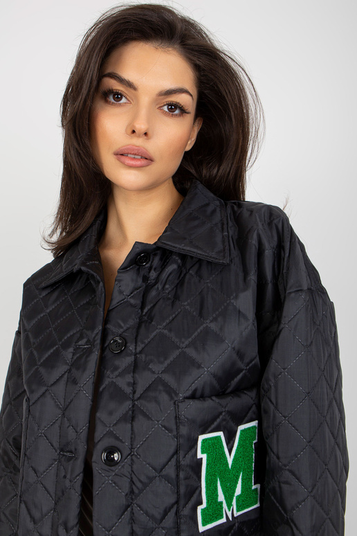 Černá přechodová prošívaná bunda s...