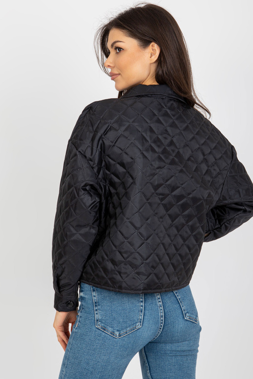 Černá přechodová prošívaná bunda s...