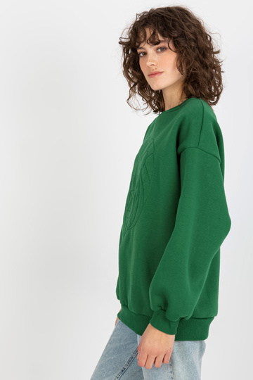 Tmavě zelená mikina bez... 2