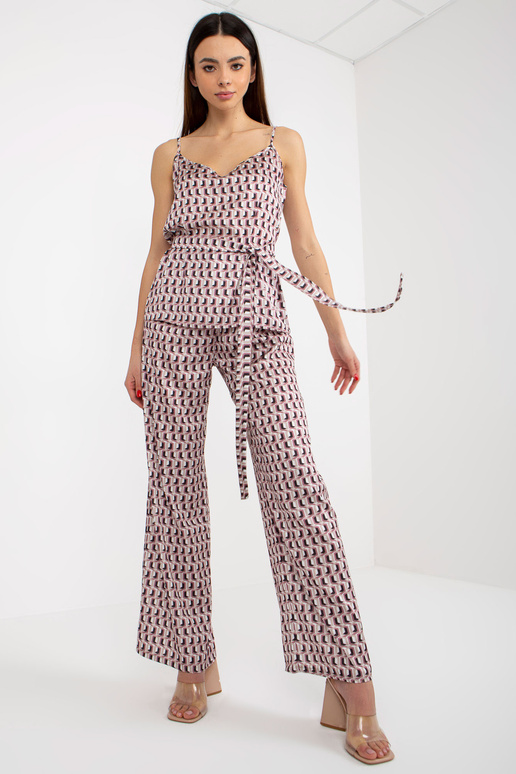 Béžový a růžový třídílný ležérní set...