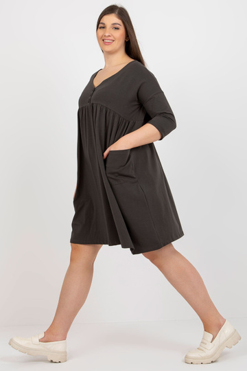 Khaki mikina šaty Plus Size... 2