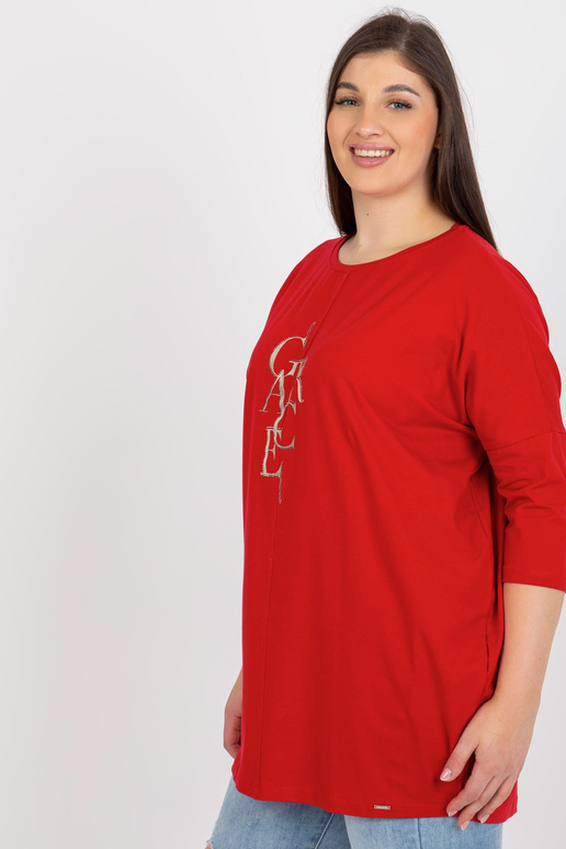 Červená nadměrná halenka s kamínkovou...