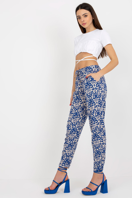 Tmavě modré letní kalhoty s...