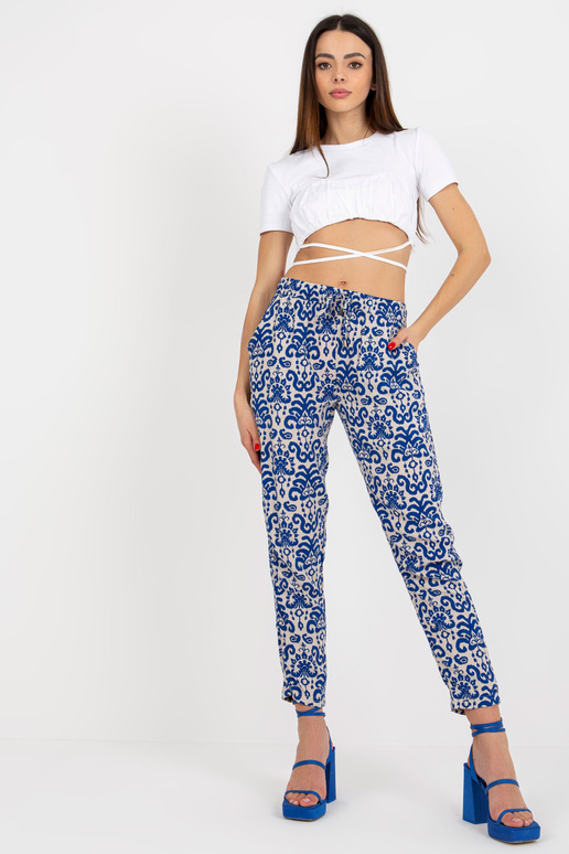 Tmavě modré letní kalhoty s...