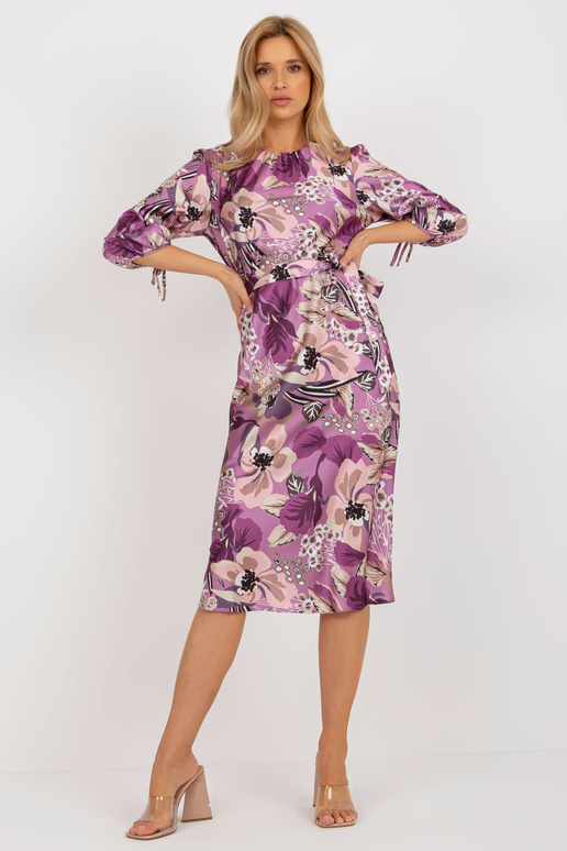 Fialové květinové midi koktejlové...