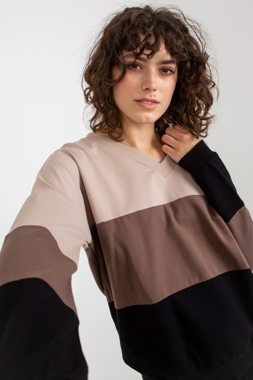 Béžovo-černá dámská mikina se...