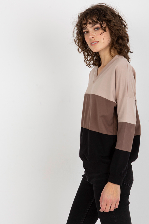 Béžovo-černá dámská mikina se...