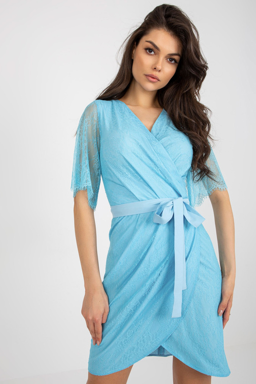 Světle modré zavinovací koktejlové...