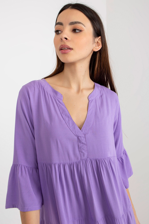 Fialové volné volánové šaty z viskózy...