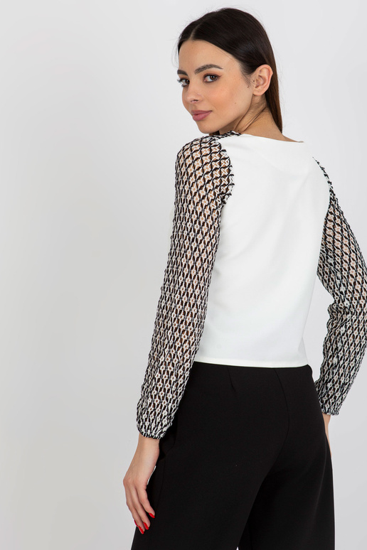 Ecru-černá dámská společenská halenka...