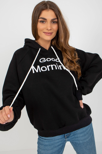 Černá mikina s kapucí a...