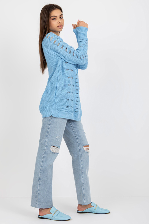 Světle modrý prolamovaný oversize...