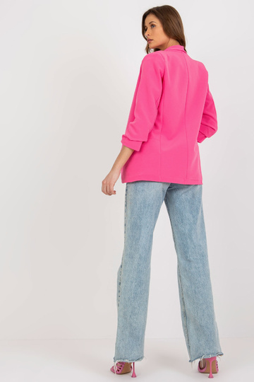 Růžová elegantní bunda bez...