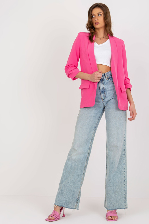 Růžová elegantní bunda bez zapínání... Růžová elegantní bunda bez zapínání...