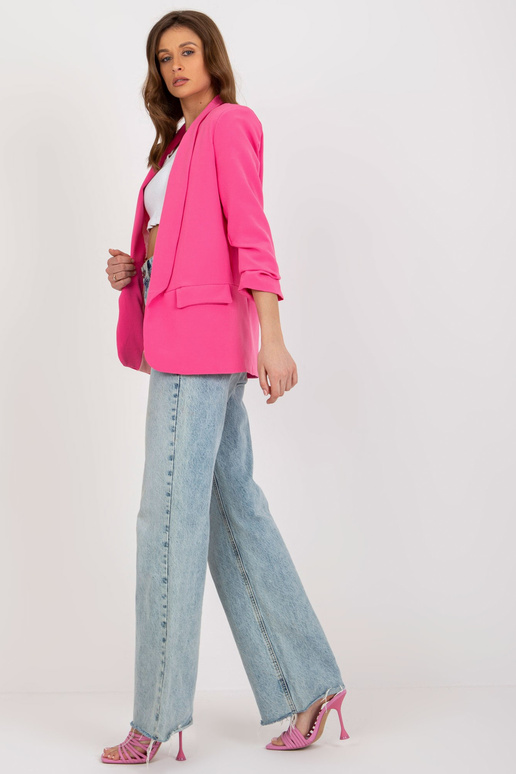 Růžová elegantní bunda bez zapínání... Růžová elegantní bunda bez zapínání...