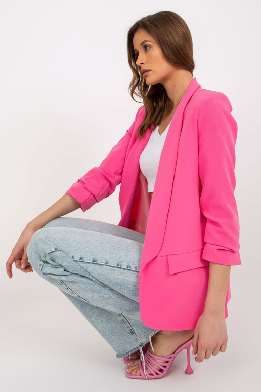 Růžová elegantní bunda bez zapínání... Růžová elegantní bunda bez zapínání...