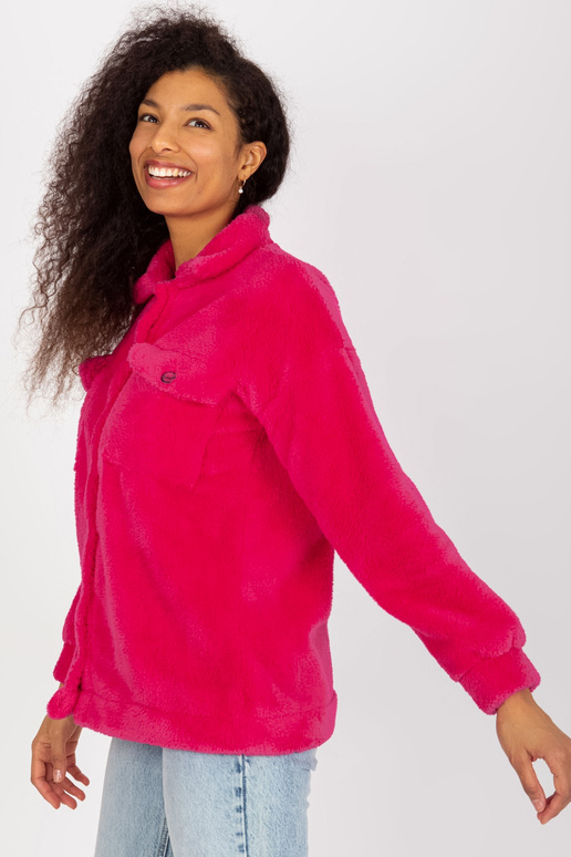 Svrchní košile z fuchsiové kožešiny s...