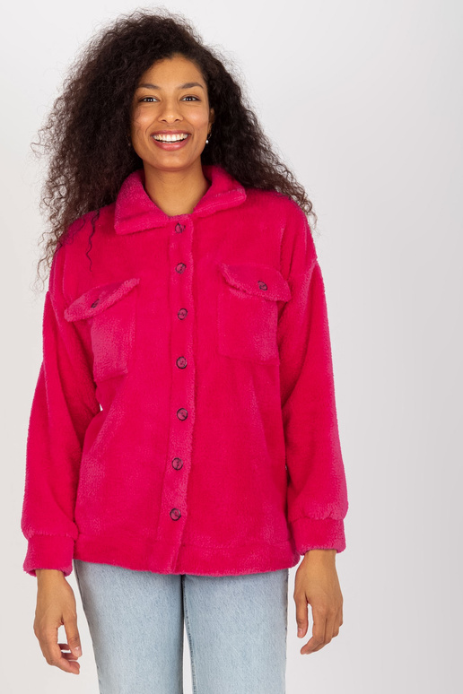 Svrchní košile z fuchsiové kožešiny s...