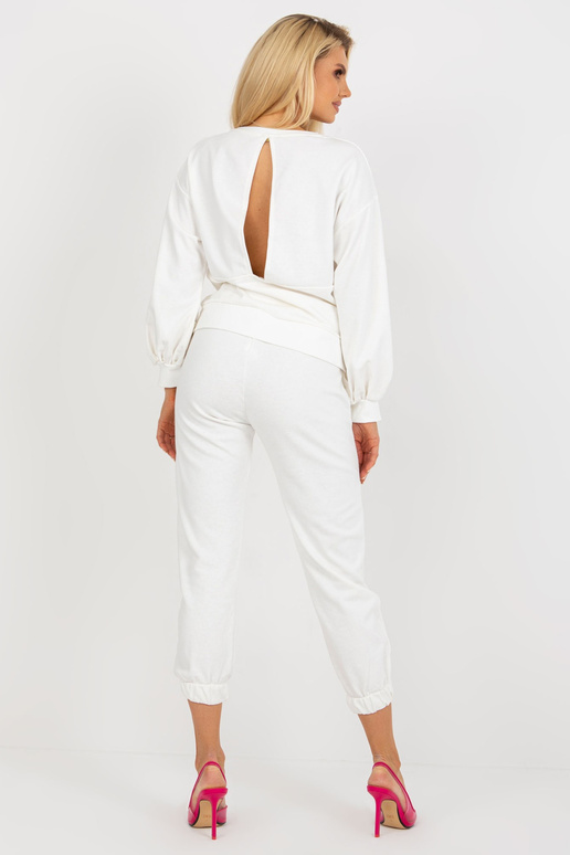 Ecru ležérní set s mikinou se širokým...