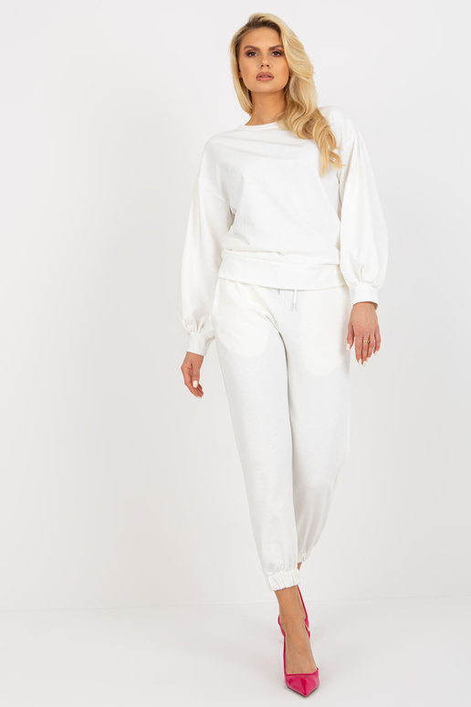 Ecru ležérní set s mikinou se širokým...