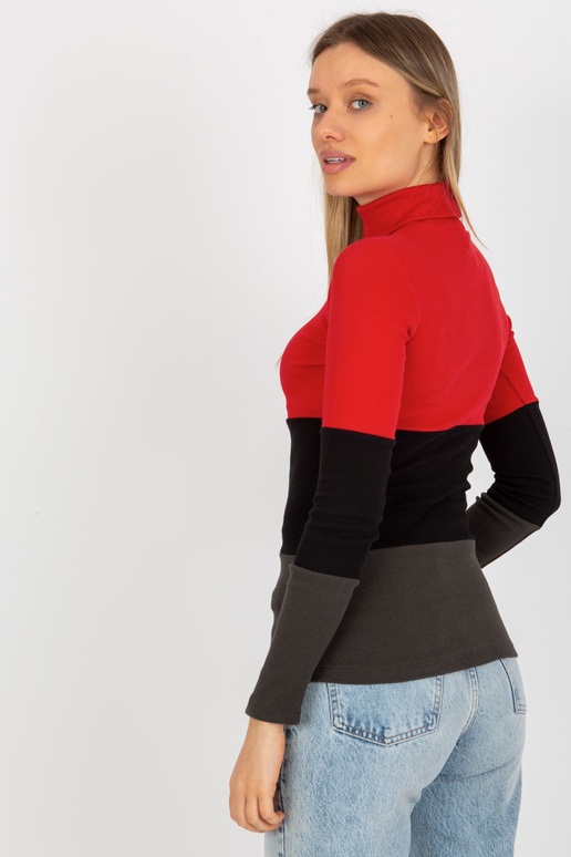 Červeno-khaki žebrovaná základní...