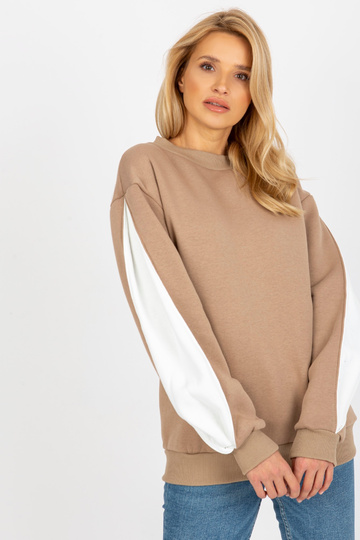 Tmavě béžová mikina bez... 2