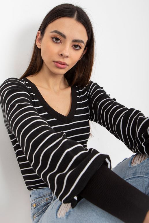 Černobílá proužkovaná halenka BASIC...