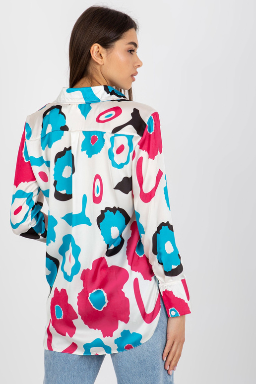 Modrá a fuchsiová košile s potiskem a...