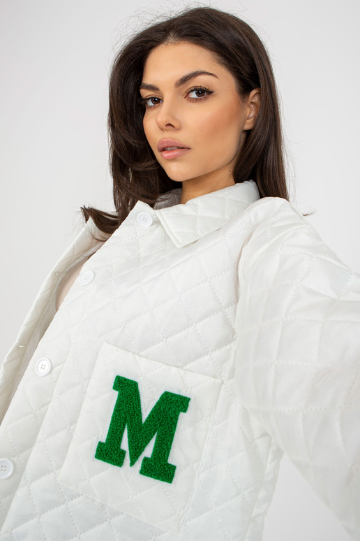 Ecru prošívaná přechodová bunda se... Ecru prošívaná přechodová bunda se...