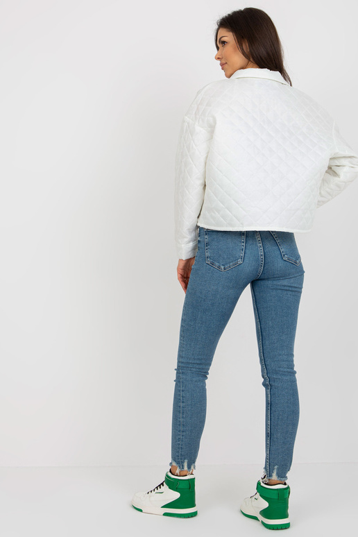 Ecru prošívaná přechodová bunda se... Ecru prošívaná přechodová bunda se...