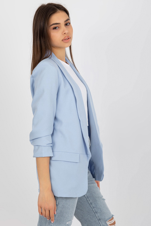 Světle modrá elegantní bunda s 3/4... Světle modrá elegantní bunda s 3/4...