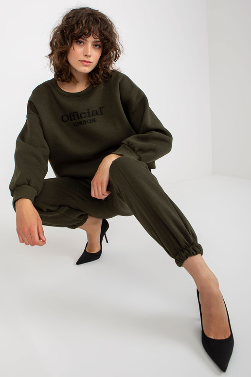 Khaki dvoudílná tepláková souprava s...