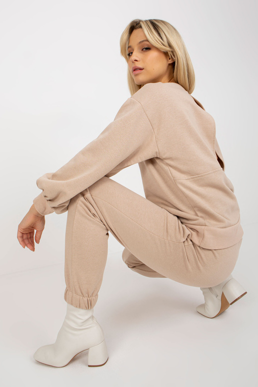 Béžový ležérní set s mikinou s...