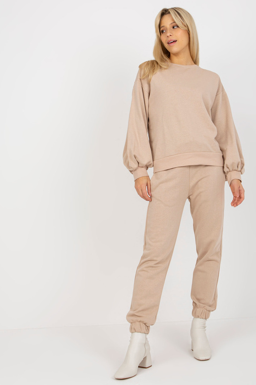 Béžový ležérní set s mikinou s...