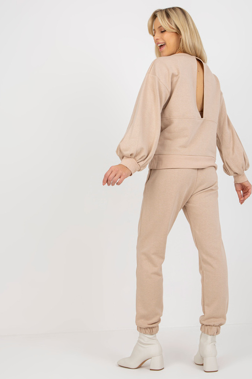 Béžový ležérní set s mikinou s...