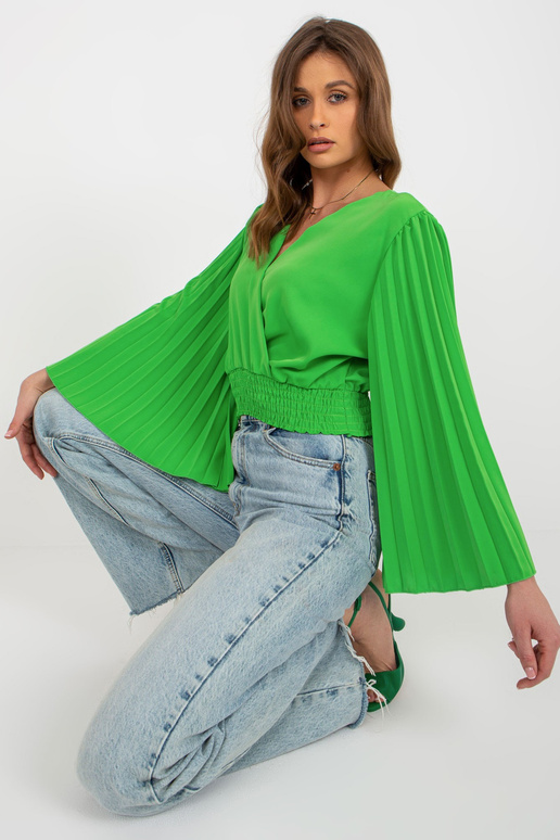 Světle zelená společenská halenka s...