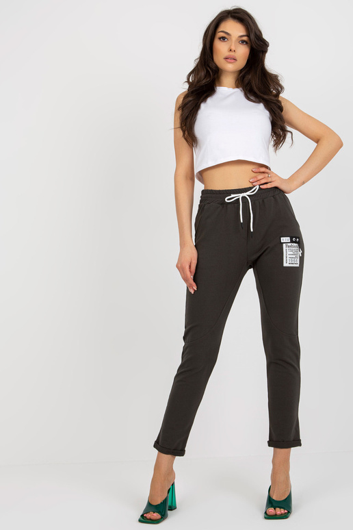 Khaki dámské tepláky s nášivkou