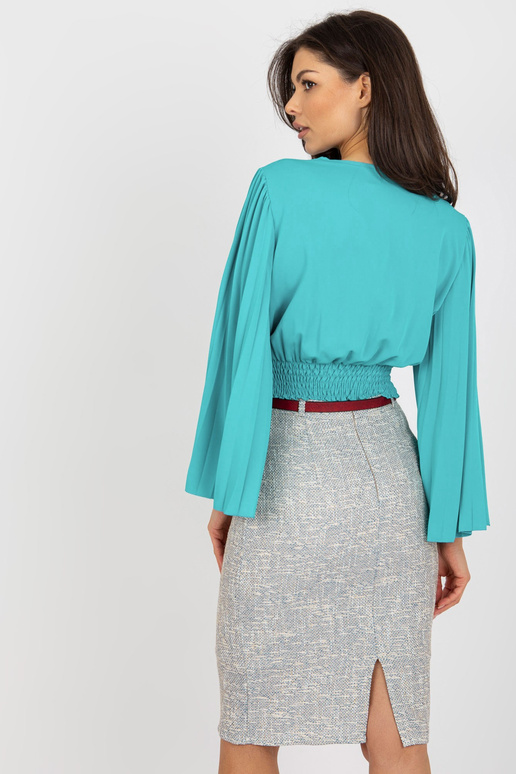 Modrá krátká společenská halenka s...