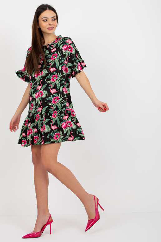 Šaty s letním potiskem a vázaným...