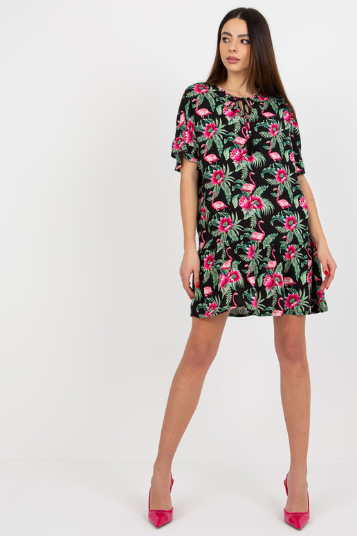 Šaty s letním potiskem a vázaným...