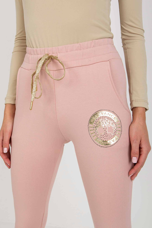 Špinavé růžové dámské tepláky s...